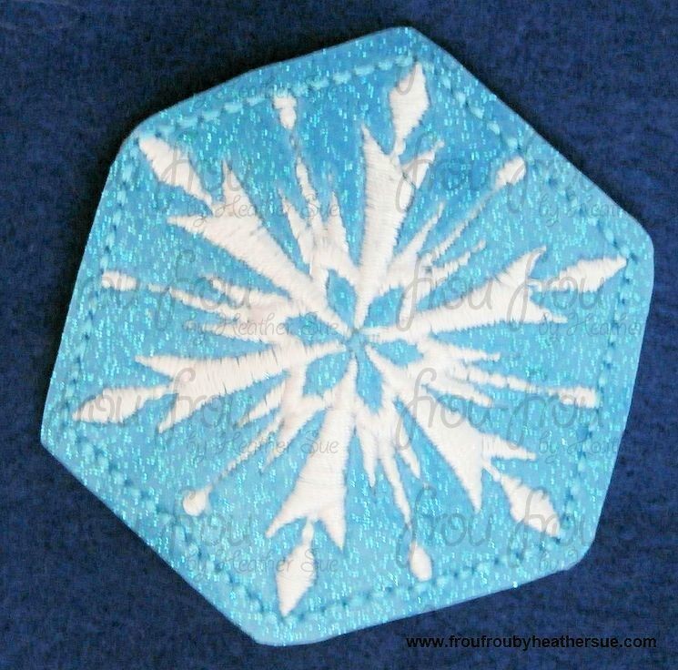 Clippie Snowflake Three Freezing Machine Embroidery In The Hoop Project 1.5, 2 and 3 inch