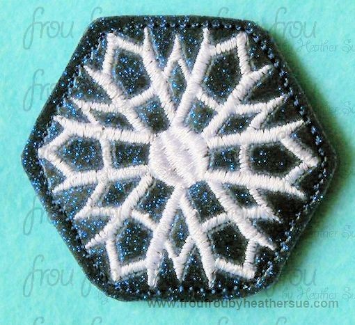 Clippie Snowflake Two Freezing Machine Embroidery In The Hoop Project 1.5, 2 and 3 inch