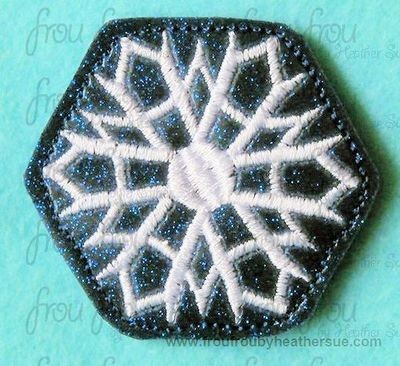 Clippie Snowflake Two Freezing Machine Embroidery In The Hoop Project 1.5, 2 and 3 inch