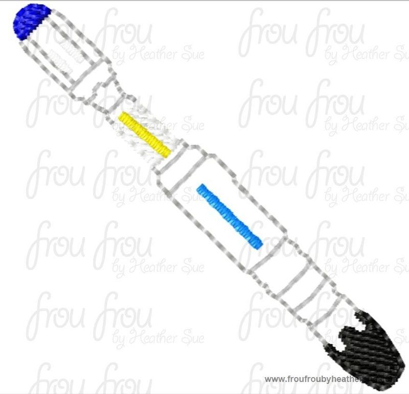 Tenth Doctor Ultrasonic Screwdriver Clippie Machine Embroidery In The Hoop Project 1.5, 2, and 3 inch