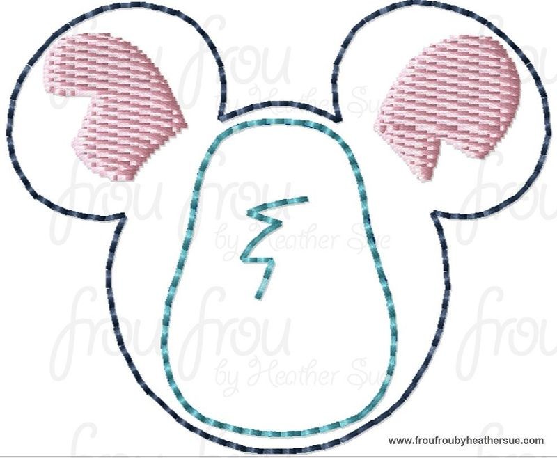 Clippie Lila's Alien Mouse Head Machine Embroidery In The Hoop Project 1.5, 2, and 3 inch