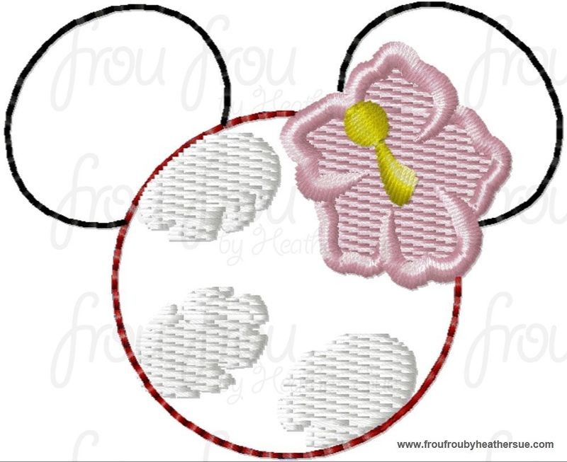 Clippie Lila Miss Mouse Head Machine Embroidery In The Hoop Project 1.5, 2, and 3 inch