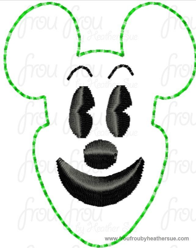 Clippie Comedy Mister Mouse Head Mask Machine Embroidery In The Hoop Project 1.5, 2, and 3 inch