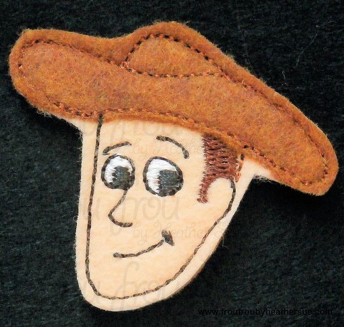 Clippie Sheriff Cowboy Toy Movie Machine Embroidery In The Hoop Project 1.5, 2, and 3 inch