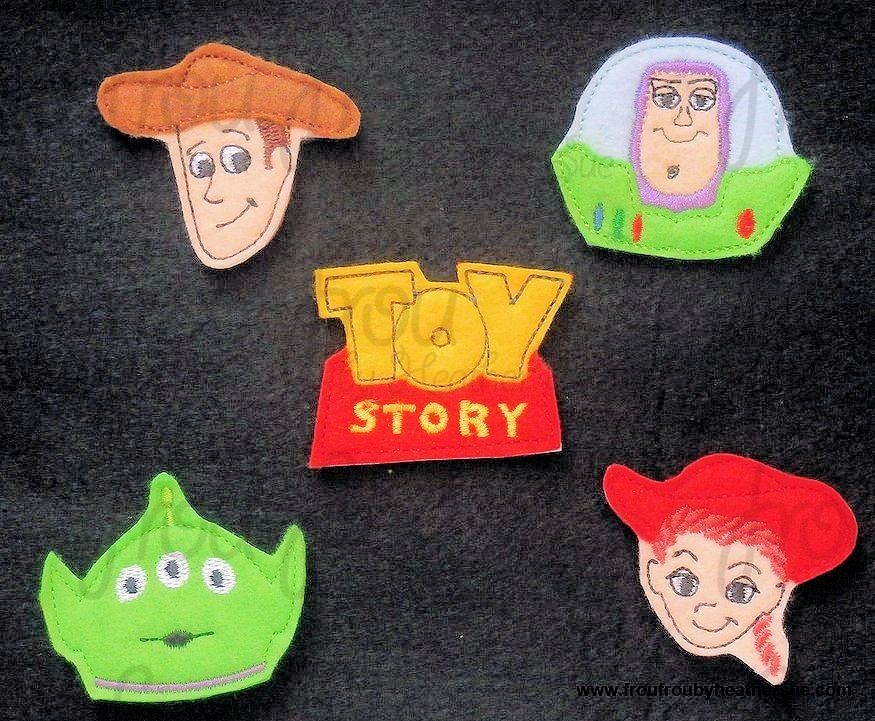 Clippie Toy Movie FIVE Design SET Machine Embroidery In The Hoop Project 1.5, 2, and 3 inch