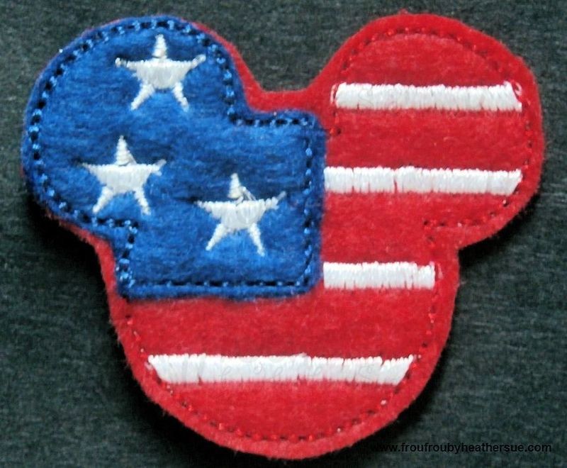 Clippie American Flag Mister Mouse Head TWO versions Machine Embroidery In The Hoop Project 1.5, 2, 3, and 4 inch