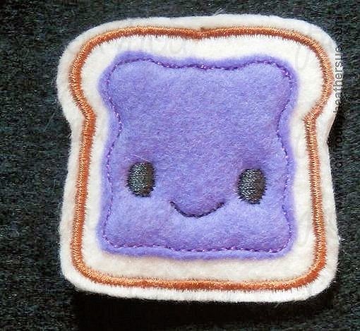 Clippie Bread and Jelly Peanut Butter Sandwich With and Without Smiley Faces Two Design SET Machine Embroidery In The Hoop Project 1.5, 2 and 3 inch and SORTED