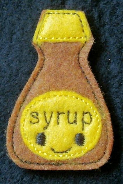 Clippie Maple Syrup Bottle With and Without Smiley Faces Two Design SET Machine Embroidery In The Hoop Project 1.5, 2 and 3 inch and SORTED