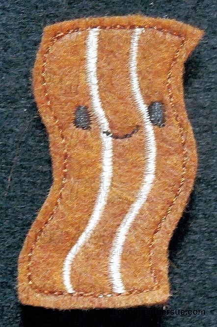 Clippie Bacon With and Without Smiley Faces Two Design SET Machine Embroidery In The Hoop Project 1.5, 2 and 3 inch and SORTED