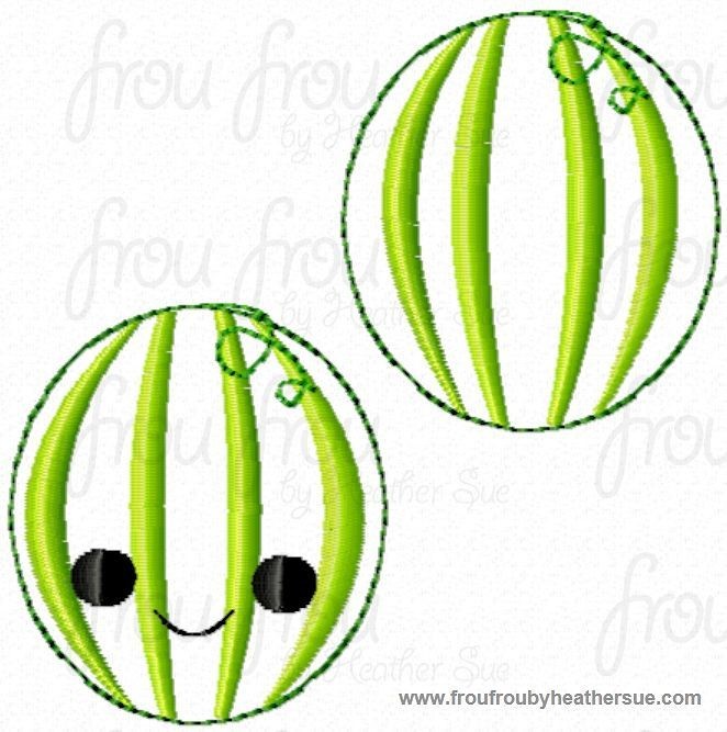 Clippie Watermelon With and Without Smiley Face TWO Design SET Machine Embroidery In The Hoop Project 1.5, 2 and 3 inch and SORTED