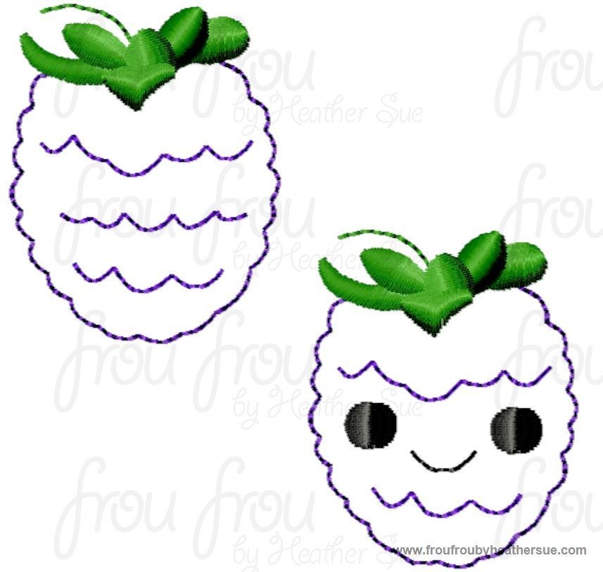 Clippie Blackberry Mulberry With and Without Smiley Face TWO Design SET Machine Embroidery In The Hoop Project 1.5, 2 and 3 inch and SORTED