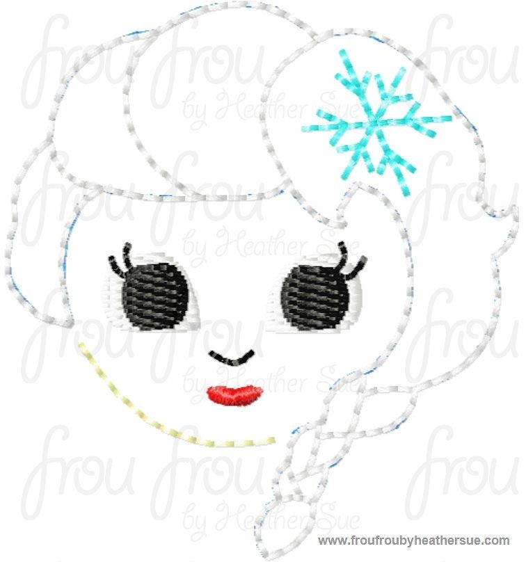 Clippie Elsie Freezing Cutie Machine Embroidery In The Hoop Project 1.5, 2 and 3 inch