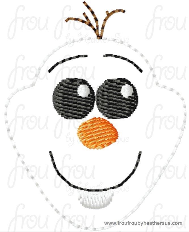Clippie Oolaf Snowman Freezing Cutie Machine Embroidery In The Hoop Project 1.5, 2 and 3 inch