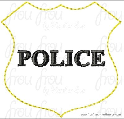 Clippie Police Badge Machine Embroidery In The Hoop Project 1.5, 2, 3, and 4 inch