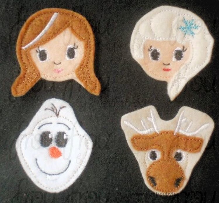 Clippie Freezing Cuties FOUR Design SET Machine Embroidery In The Hoop Project 1.5, 2 and 3 inch