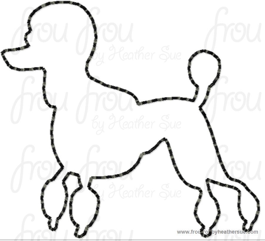 Clippie Poodle Dog Full Body Machine Embroidery In The Hoop Project 1.5, 2 and 3 inch