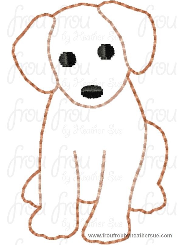 Clippie Lab Labrador Retriever Dog Full Body Machine Embroidery In The Hoop Project 1.5, 2, 3, and 4 inch