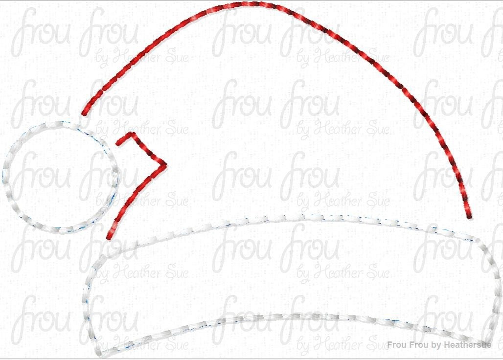 Clippie Santa Hat Machine Embroidery In The Hoop Project 1.5, 2, and 3 inch