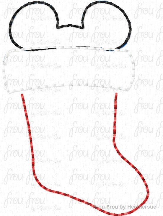 Clippie Stocking Mister Mouse Machine Embroidery In The Hoop Project 1.5, 2, and 3 inch