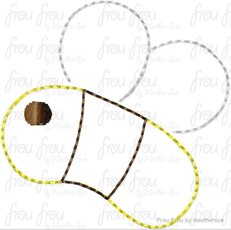 Clippie Bee Machine Embroidery In The Hoop Project 1.5, 2, and 3 inch