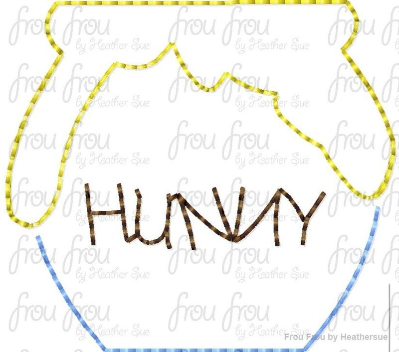 Clippie Honey Pot P0oh Machine Embroidery In The Hoop Project 1.5, 2, and 3 inch