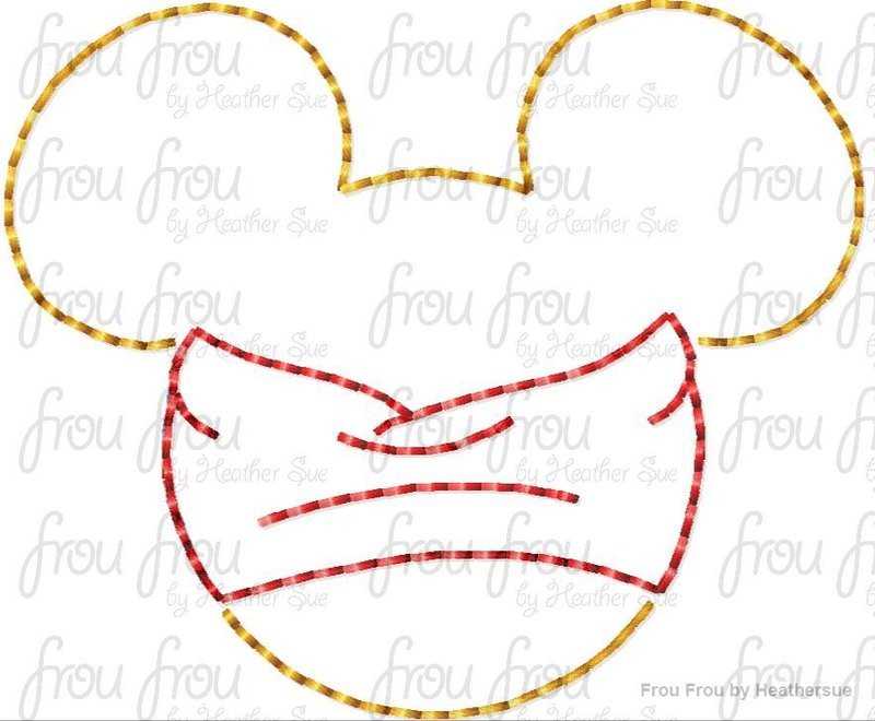 Clippie P0oh Mister Mouse Head Machine Embroidery In The Hoop Project 1.5, 2, and 3 inch