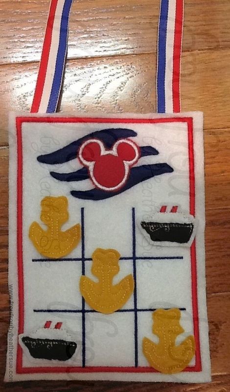 Dis Cruise Line Tic Tac Toe Game IN THE HOOP Machine Applique Embroidery Design