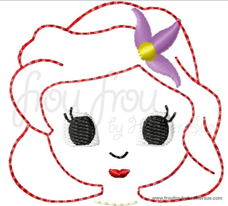 Clippie Ariah Mermaid Little Cutie Princess Machine Embroidery In The Hoop Project 1.5, 2, and 3 inch