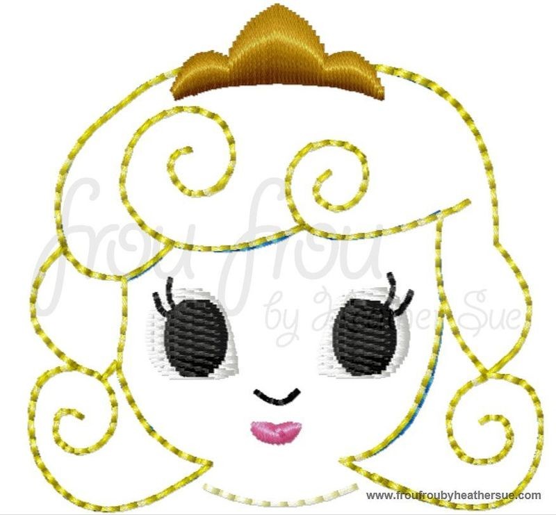 Clippie Sleeping Pretty Little Cutie Princess Machine Embroidery In The Hoop Project 1.5, 2, and 3 inch