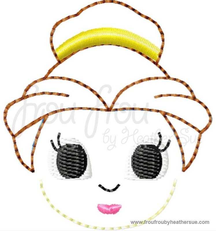 Clippie Bella Little Cutie Princess Machine Embroidery In The Hoop Project 1.5, 2, and 3 inch