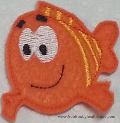 Clippie Bubble Fish Grouper Machine Embroidery In The Hoop Project 1, 1.5, 2, and 3 inch
