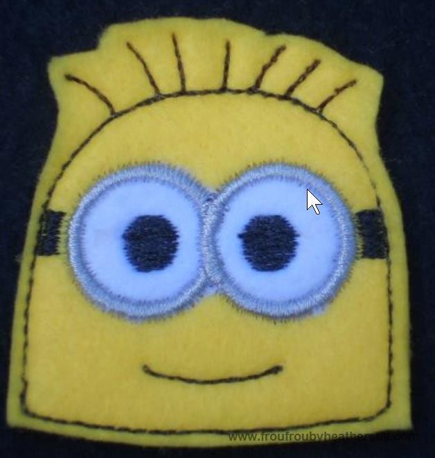 Clippie Monion two eyes Machine Embroidery In The Hoop Project 1.5, 2, and 3 inch