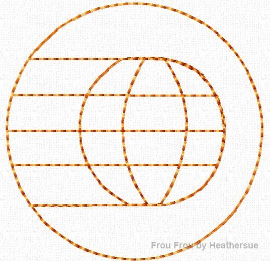 Clippie Vintage Ecpot Spaceship Earth Symbol Machine Embroidery In The Hoop Project 1, 1.5, 2, and 3 inch
