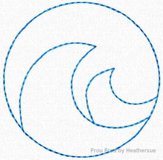 Clippie Vintage Ecpot Seas Symbol  Machine Embroidery In The Hoop Project 1, 1.5, 2, and 3 inch