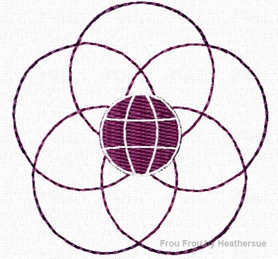 Clippie Vintage Ecpot Symbol Machine Embroidery In The Hoop Project 1, 1.5, 2, and 3 inch