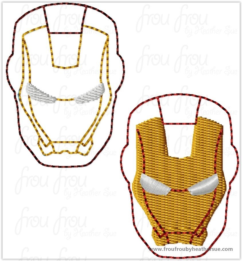 Clippie Ironing Man Superhero Super Hero TWO Versions Machine Embroidery In The Hoop Project 1.5, 2, 3, and 4 inch