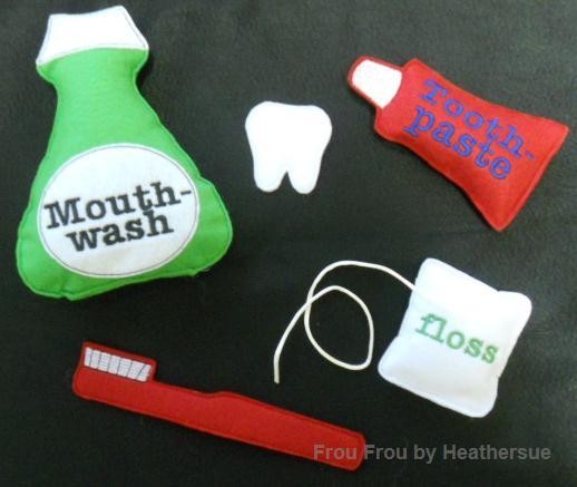Clippie and Stuffie Dental Care NINE Design SET Machine Embroidery In The Hoop Project- Various sizes