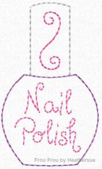 Clippie Nail Polish Machine Embroidery In The Hoop Project 1, 1.5, 2, and 3 inch