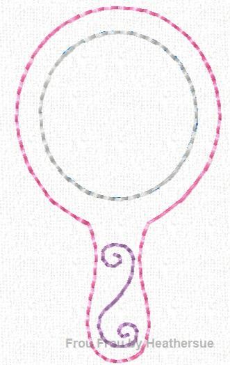 Clippie Hand Mirror Machine Embroidery In The Hoop Project 1, 1.5, 2, and 3 inch