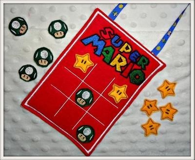 Super Maro Tic Tac Toe Game IN THE HOOP Machine Applique Embroidery Design