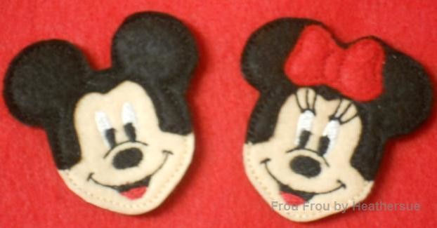 Clippie Smiling Mister and Miss Mouse TWO design SET Machine Embroidery In The Hoop Project 1.5, 2, and 3 inch