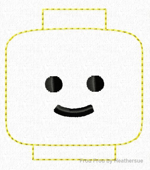 Clippie Leego Smiling Head Machine Embroidery In The Hoop Project 1, 1.5, 2, and 3 inch