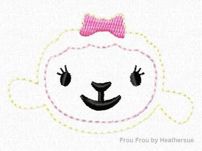 Clippies Lamb Doc Stuffins Machine Embroidery Design In The Hoop Project 1, 1.5, 2, and 3 inch