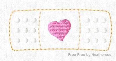Clippies Bandage with Heart Doc Stuffins Machine Embroidery Design In The Hoop Project 1, 1.5, 2, and 3 inch