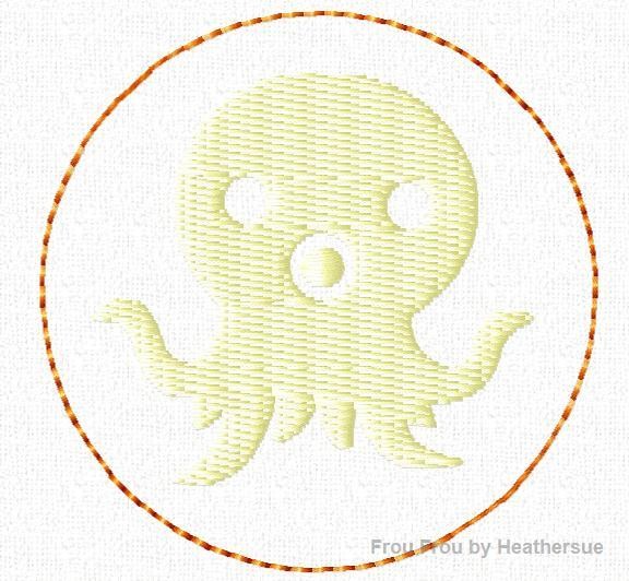 Clippie Octo Logo Machine Embroidery In The Hoop Project 1, 1.5, 2, and 3 inch
