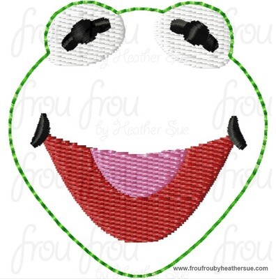 Clippie Frog Head Machine Embroidery In The Hoop Project 1.5, 2, and 3 inch