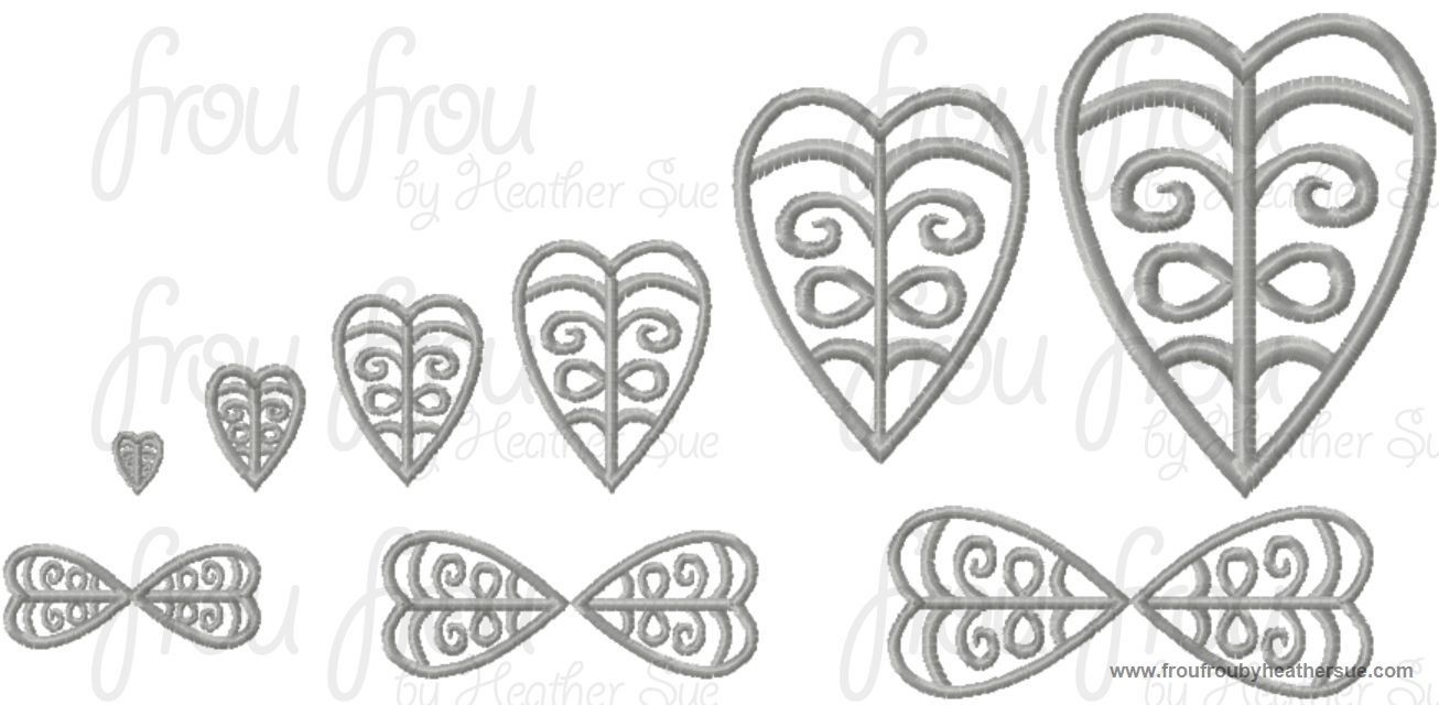 Annie Freezing Heart Cape Clasp Machine Embroidery Design, multiple sizes including 4 inch