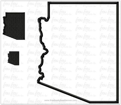 Arizona State Machine Applique and filled Embroidery Design- Multiple Sizes- 1