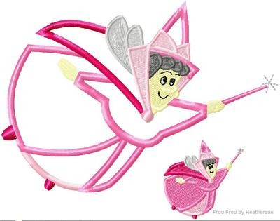 Pink Fairy from Sleeping Pretty Machine Applique Embroidery Design, Multiple sizes including 4 inch