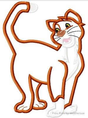 Artist Cat OAlley Machine Applique Embroidery Design, Multiple sizes including 4 inch